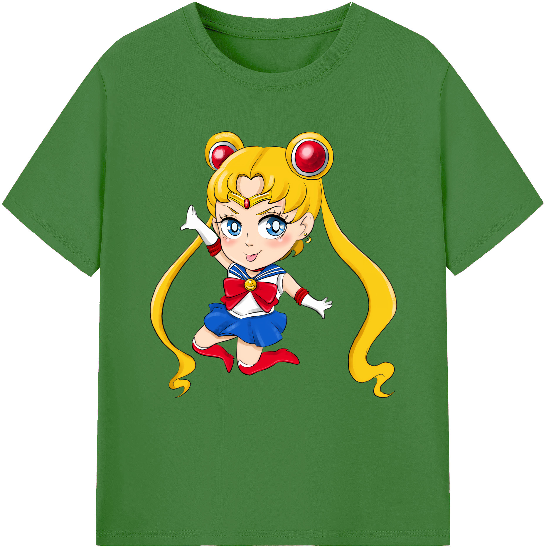 （画像用） 美少女戦士セーラームーン 月野 うさぎ つきの うさぎ Sailor Moon Tsukino Usagi レディースカジュアルプリントTシャツ（綿100％）